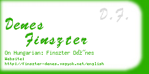 denes finszter business card